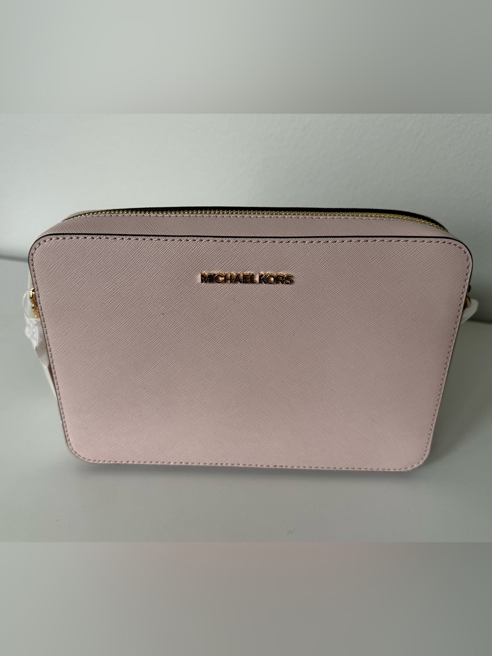 NWT Michael Kors Jet Set Large Powder Blush Saffiano Leather Crossbody - Picture 4 of 8